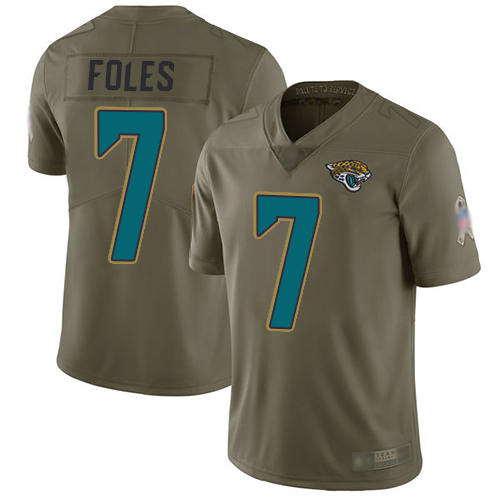 Nike Jacksonville Jaguars #7 Nick Foles Olive Men Stitched NFL Limited 2017 Salute to Service Jersey